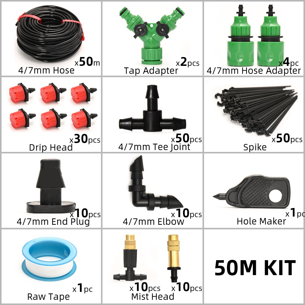 5M-60M Hose Drip Irrigation System Misting System Watering System Drippers For Irrigation Watering Set Garden Plant Watering