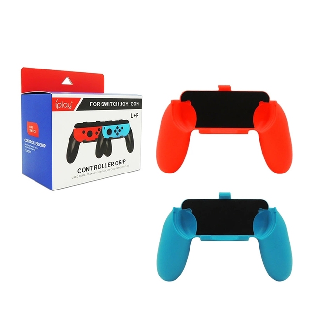 Voor Schakelaar Joypad Controller Kleine Handgreep Handvat Gamepad Houder Voor Nintendo Switch Game Machine Accessoires: 1 Blue 1 Red