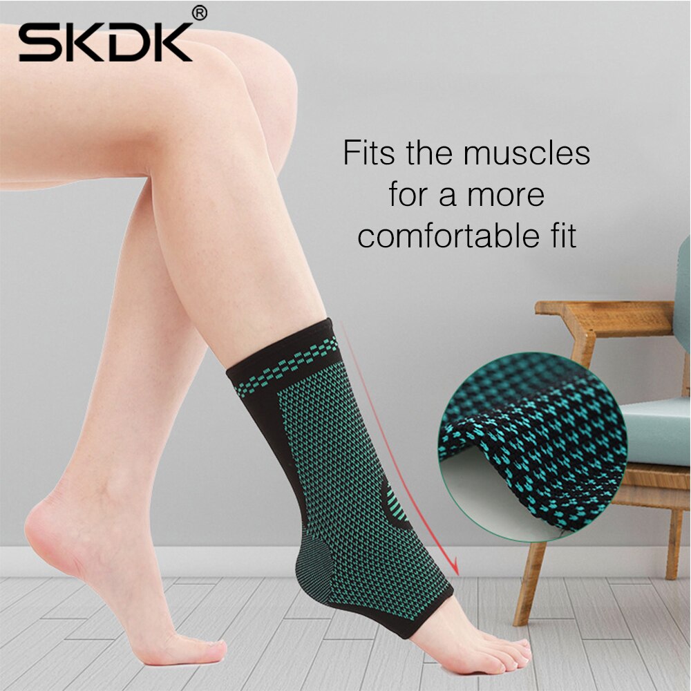 Skdk 1pc elastisk nylon fotledsstöd lindra fotvalvsvärk minska fotsvullnad gym sport basket taekwondo hälskydd