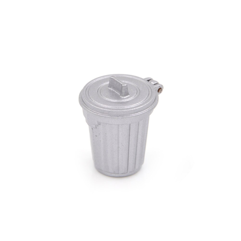 1PCS 1:12 Dollhouse Miniature Accessories Dustbin / Trash Can Simulation Kitchen Furniture Toys: sliver