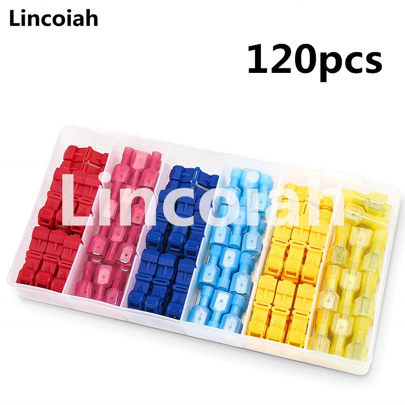 Conectores t-tap, autopelado, empalme rápido, terminales de Cable eléctrico con aislamiento, desconexión, bloqueo de pala, alicates de crimpado de Cable, HS-40J: 120pcs(60set) Box