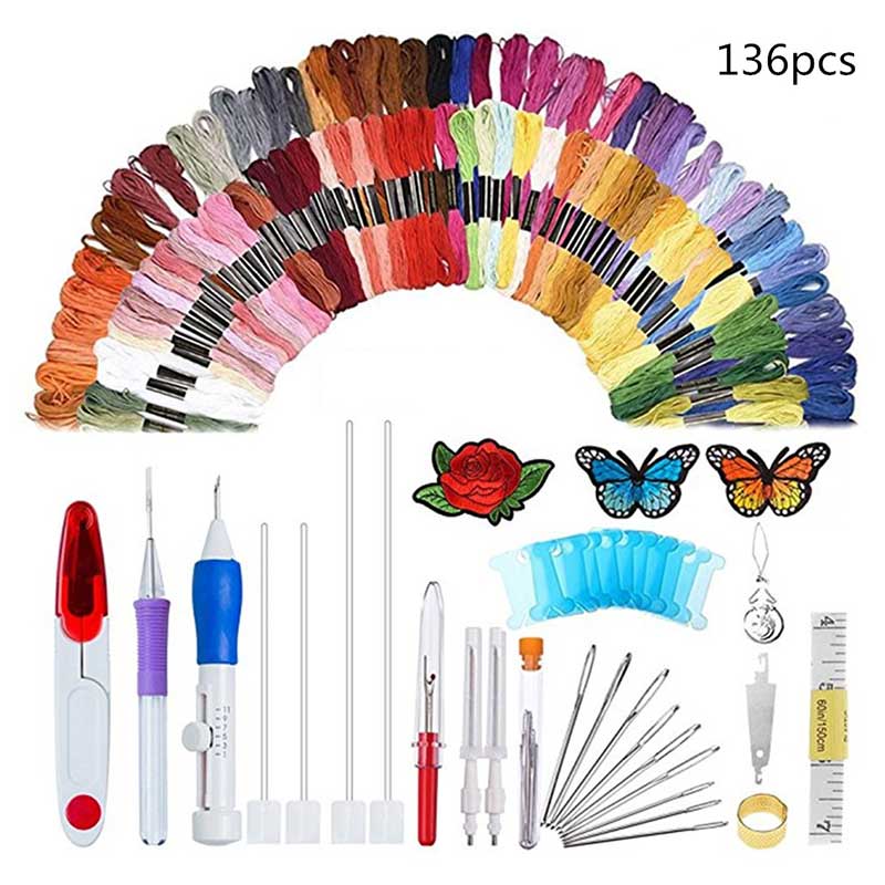 Cross stitch tool set DIY embroidery stitching punch needle tool embroidery needle DIY craft sewing tool 136/85/70/50/12/10pcs