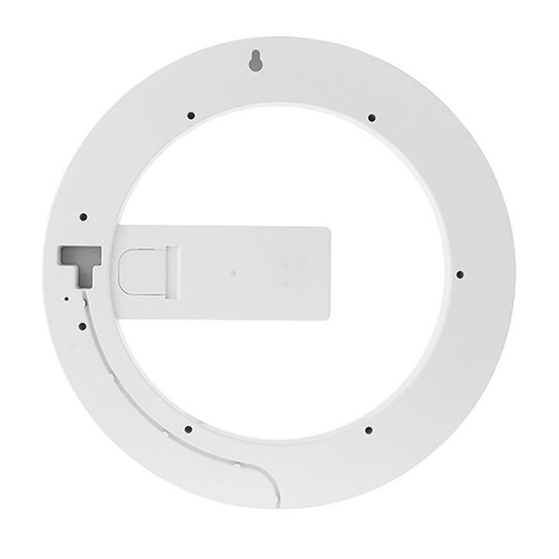 WSFS Led Mirror Hollow Wall Clocks Home Decor Multi-Function Alarm Temperature Ring Light Digital Wall Clock White