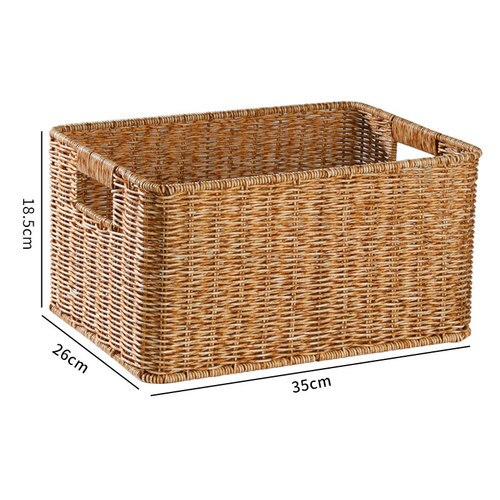 Storage basket folding storage basket Hand-woven straw rattan magazine storage basket weaving basket bamboo basket toy storage: 17