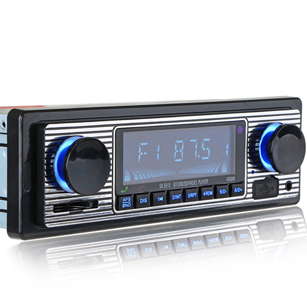 Aux MP3 Player Vintage Stereo Radio Music USB LCD Display Bluetooth Car Classic FM Audio