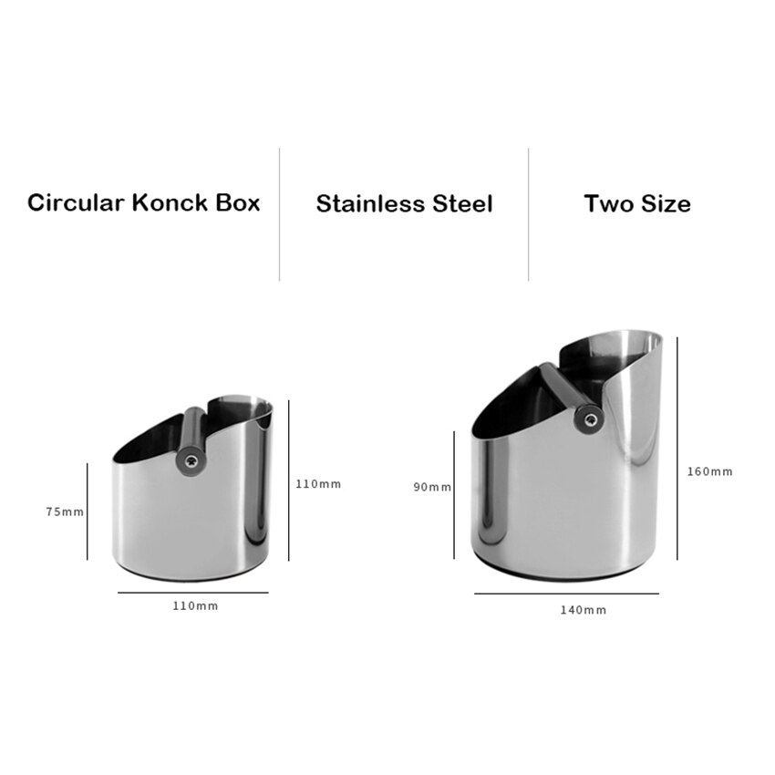 Stainless Steel Coffee Espresso Knock Box Anti slip Coffee Grind Dump Bin Waste Bin Detachable Knock Coffee Tools For Barista