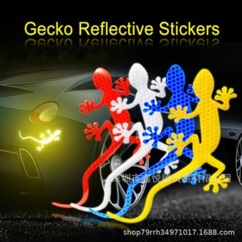 Reflecterende Sticker Veiligheid Waarschuwing Mark Reflecterende Tape Auto Exterieur Accessoires Gekko Reflecterende Strip Licht Reflector