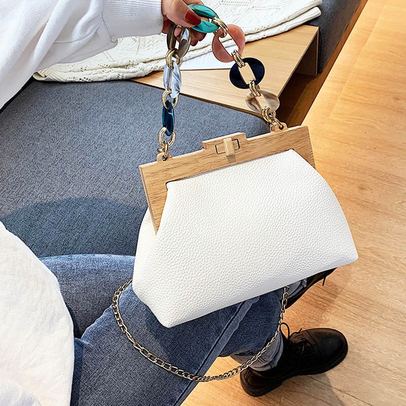 Handbags Branded Women Evening Clutches Vintage Small Hand Bag Trendy Shoulder Bag Female Purse Leather Crossbody Bags: White Shoulder Bag