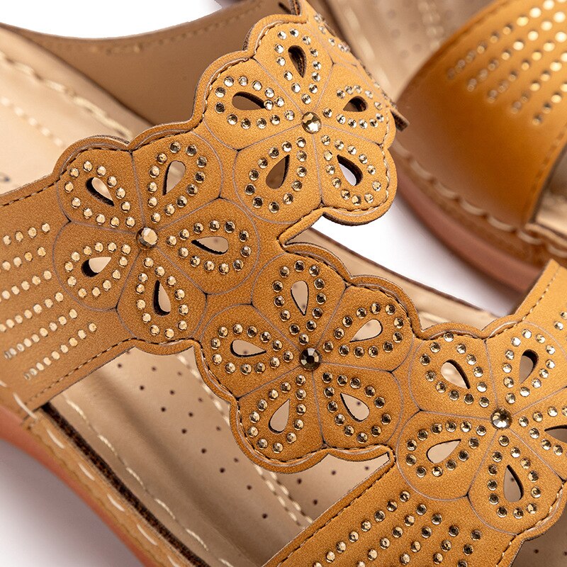 Summer ladies sequin wedge slippers slip thick slippers soft and comfortable casual shoes outdoor beach sandals