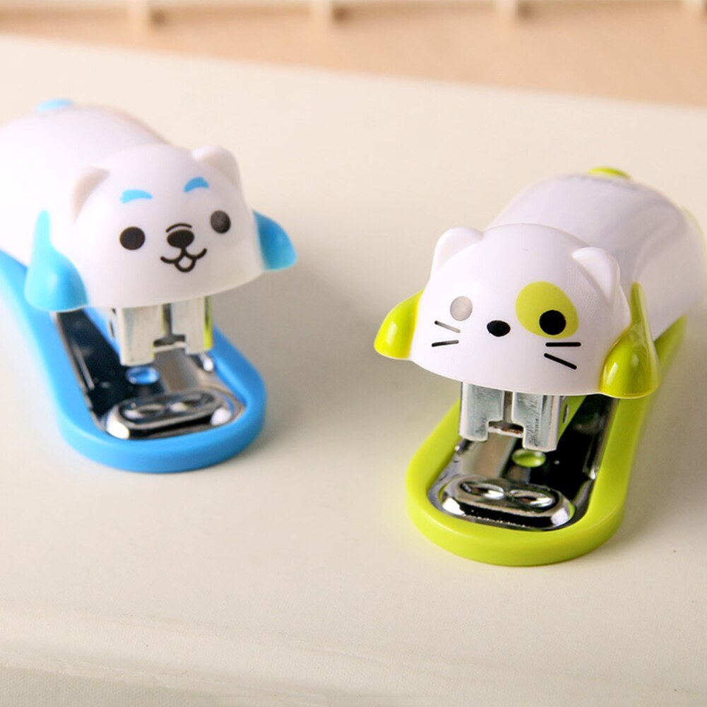 Mini Cartoon Dog Desktop Stapler Home Office Stationery with Staples Child