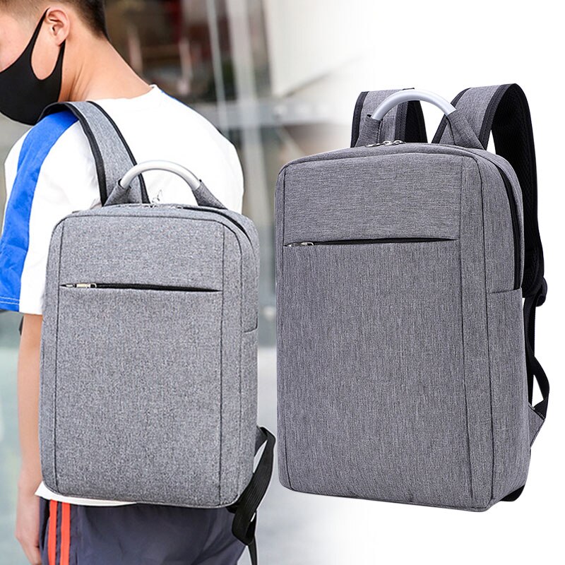 Men Women Backpack Large Capacity Business Adjustable Strap Storage Backpack for Outdoor B2Cshop: Light Grey