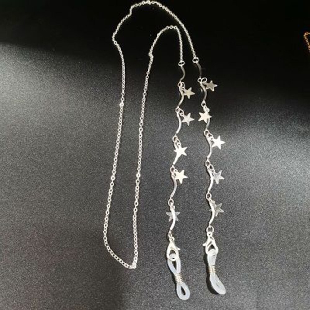 Cadena de cristal antideslizante para mascarillas Unisex, collar de 70cm, correa de protección solar para el cuello, 1 unidad