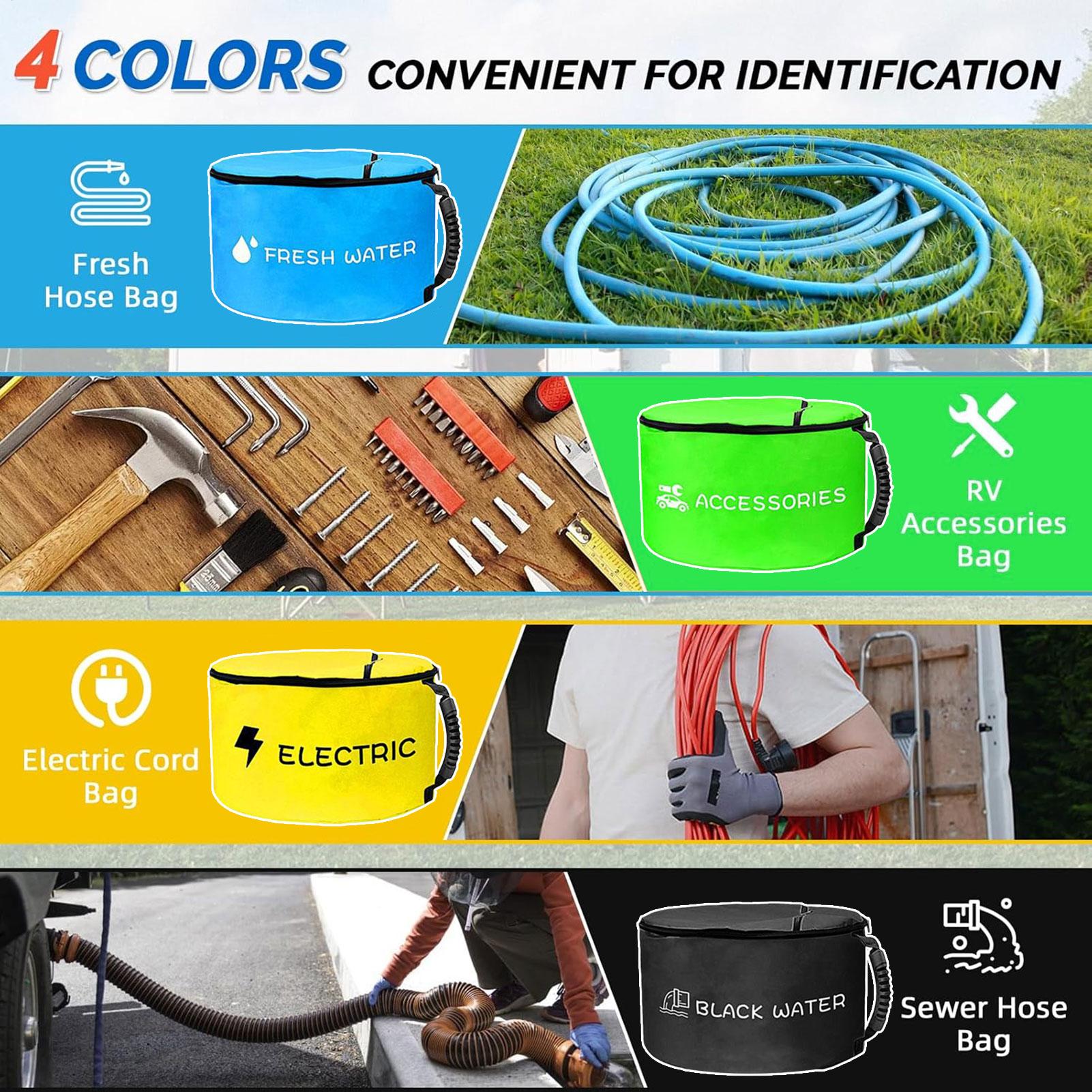 RV Sewer Hose Storage Bag With Double Zipper Foldable Rv Hose Storage Organizer RV Accessories For Waste Tools Camping