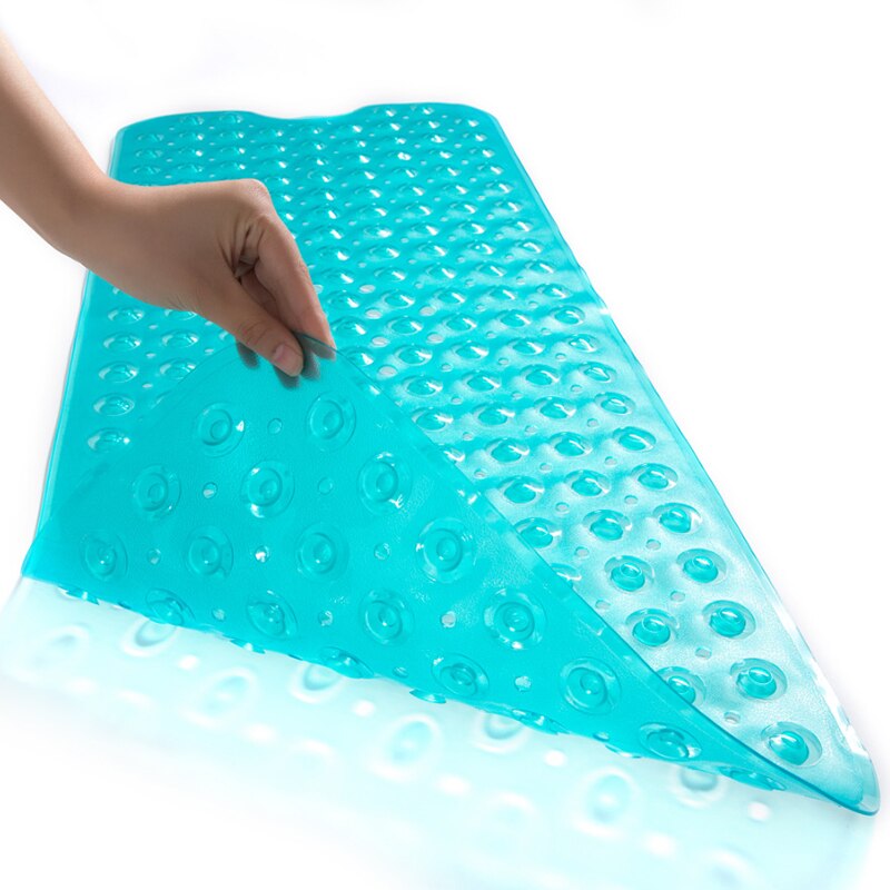 Bathroom Pvc Mat Suction Cup Carpet Safe Eco-Friendly Non-Toxic Nonsilp Anti-Skid Rug Decor for Home Hotel Gym Shower: Transparent Green