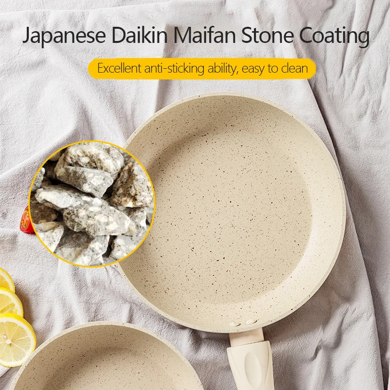 Non-Stick Flat-Bottomed Pot Sauce Pans Japanese Jam Omelet Pot Maifan Stone Thick Frying Pan Egg Cooker Kitchen Accessorie