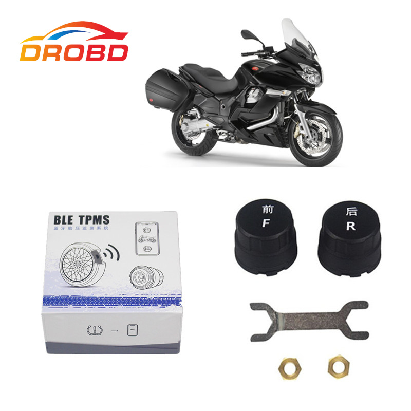 MOTO TPMS Tire Pressure Monitoring System For Motorcycle Bluetooth 4.0 With 2 External Sensors For IOS / Android motocare