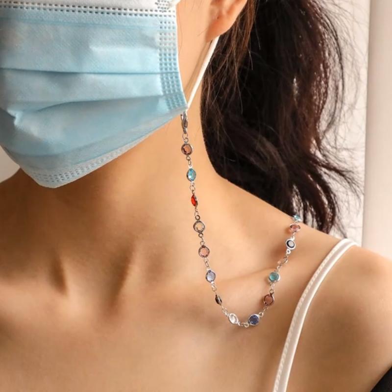 Cuerda colgante para mascarilla 2 en 1, collar de , cordón para máscara facial, soporte para gafas, extensión de cadena, cordón antideslizante con ganchos