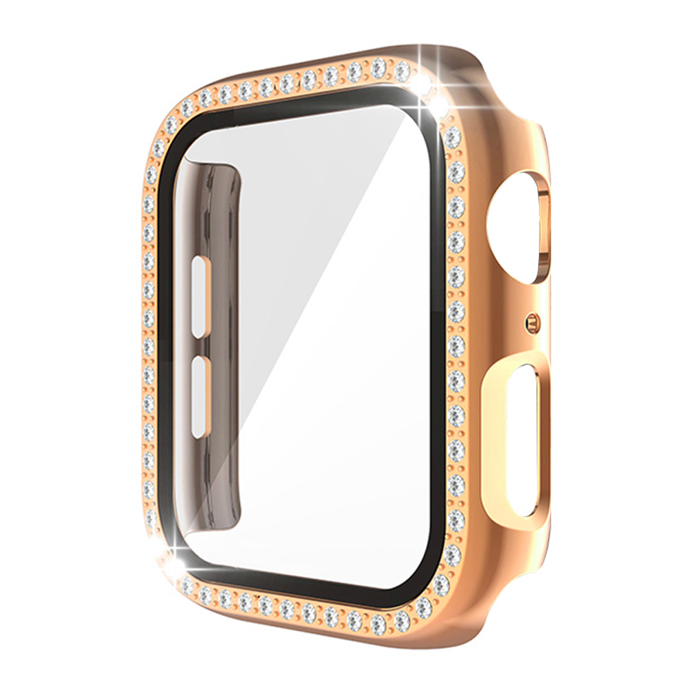 Apple Watch Case Series7 6 SE 5 4 3 2 iWatch Case Accessor 45mm 41mm 44mm 40mm 42mm 38mm Protector Bumper PC Diamond Apple Watch: GOLD / 1 Inches