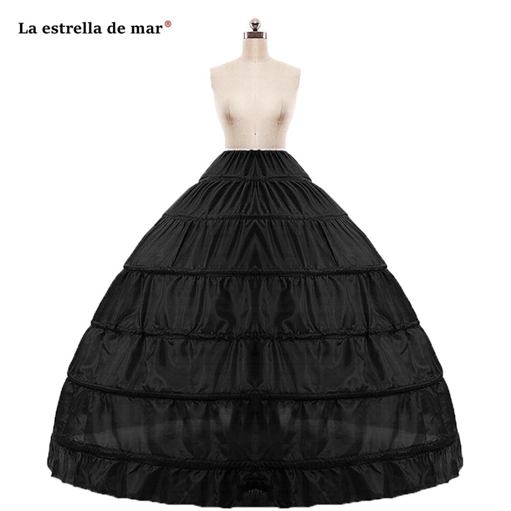 La estrella de mar venda por atacado mais tamanho saias para o vestido de casamento novo vermelho branco preto 6 hoops petticoat barato crinoline estoque
