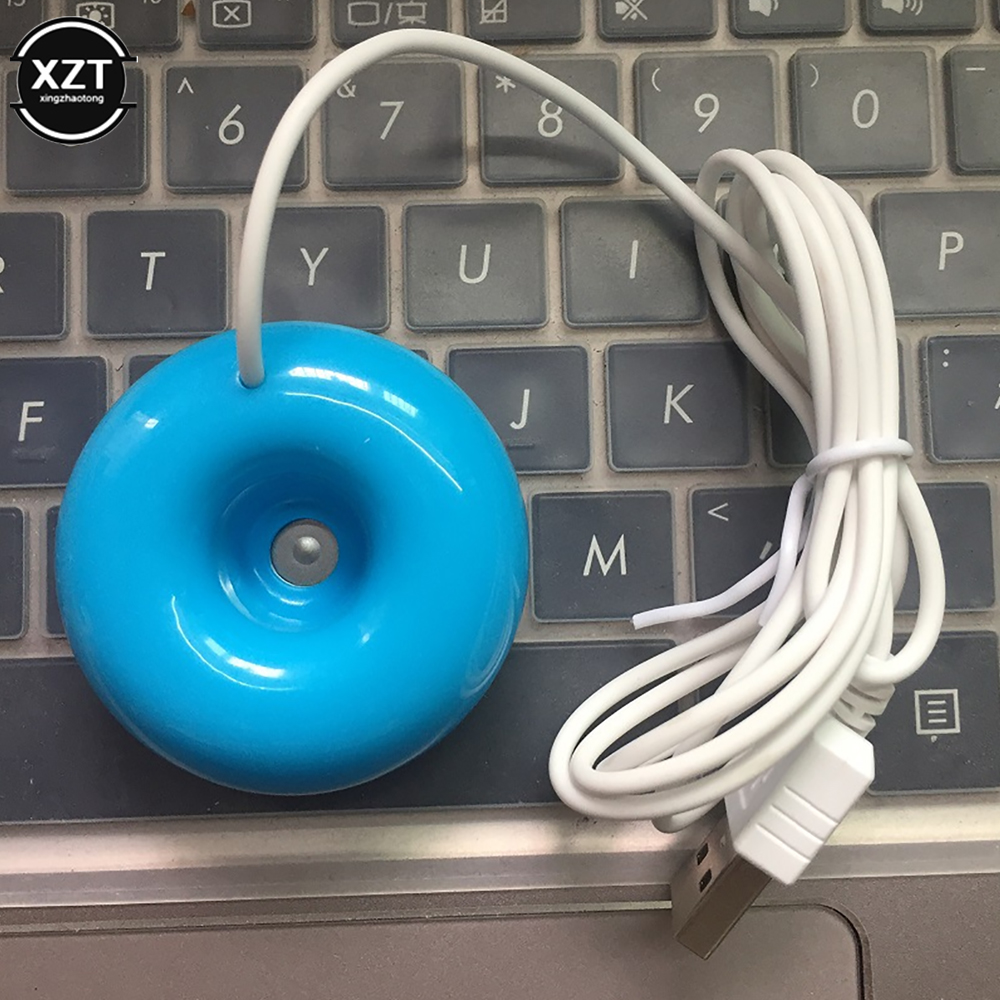 Tragbare Mini Donuts Ionen Luftbefeuchter USB Luftbefeuchter Multifunktionale UFO Reiniger Aroma Diffusor Dampf für Home Humificador: Blau