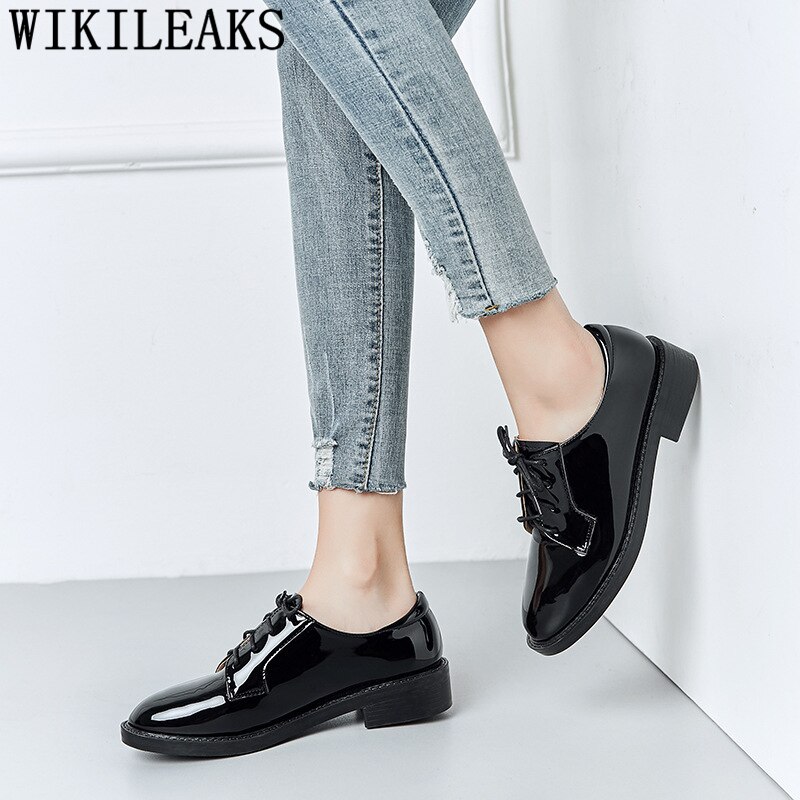 Koreanska skor lackskor dam damskor zapatos oxford mujer sapato feminino couro soulier femme
