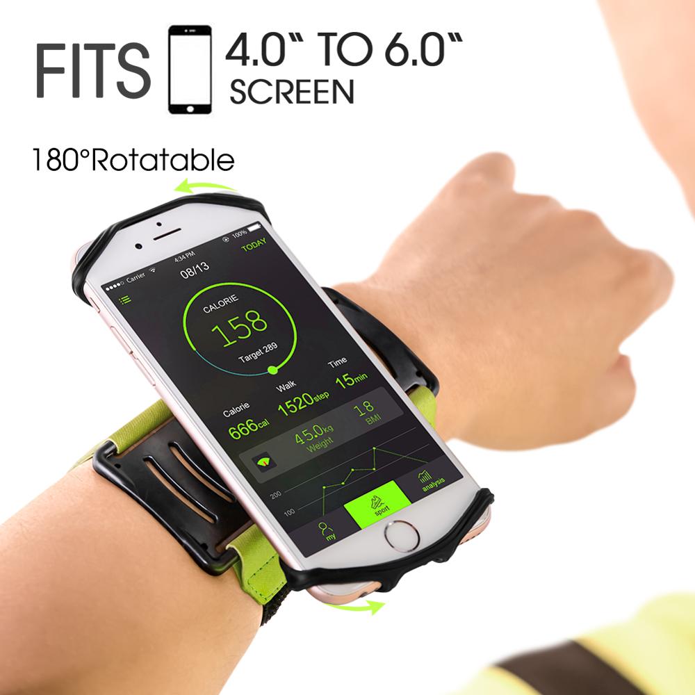 Ikinho Polsbandje Telefoon Houder Voor Iphone/Samsung/Google,180 Graden Rotatie Geweldig Voor Wandelen Fietsen Wandelen Running Arm Band