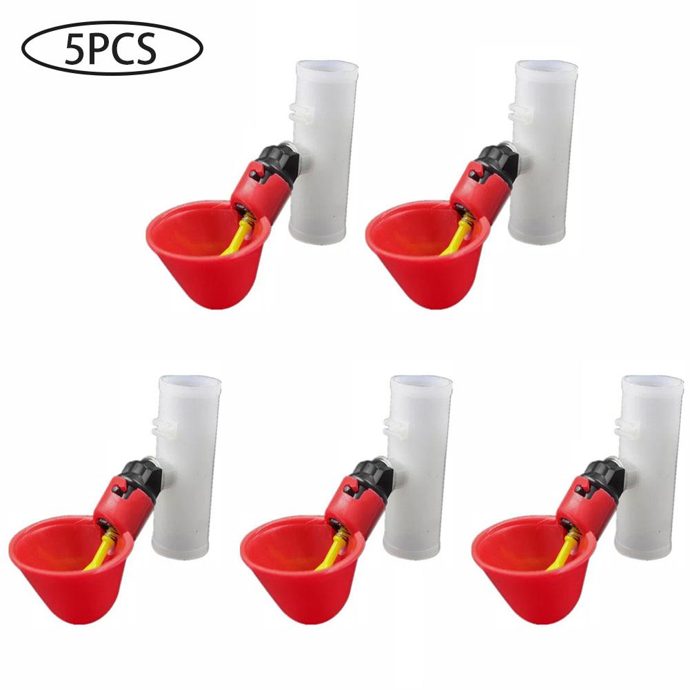 5 stuks automatische plastic drinkbekers voor kippen, drinkbak voor pluimvee, waterdrinkbak voor vogels, kwartels, duiven en kippen