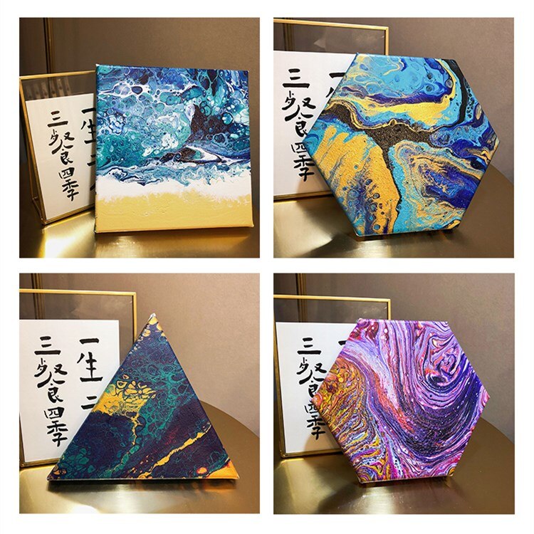 4 Bottles of Fluid Painting Paint Set Liquid Acrylic Silicone Oil Cell Fluid Painting Diy Graffiti Decorative Art Supplies oil