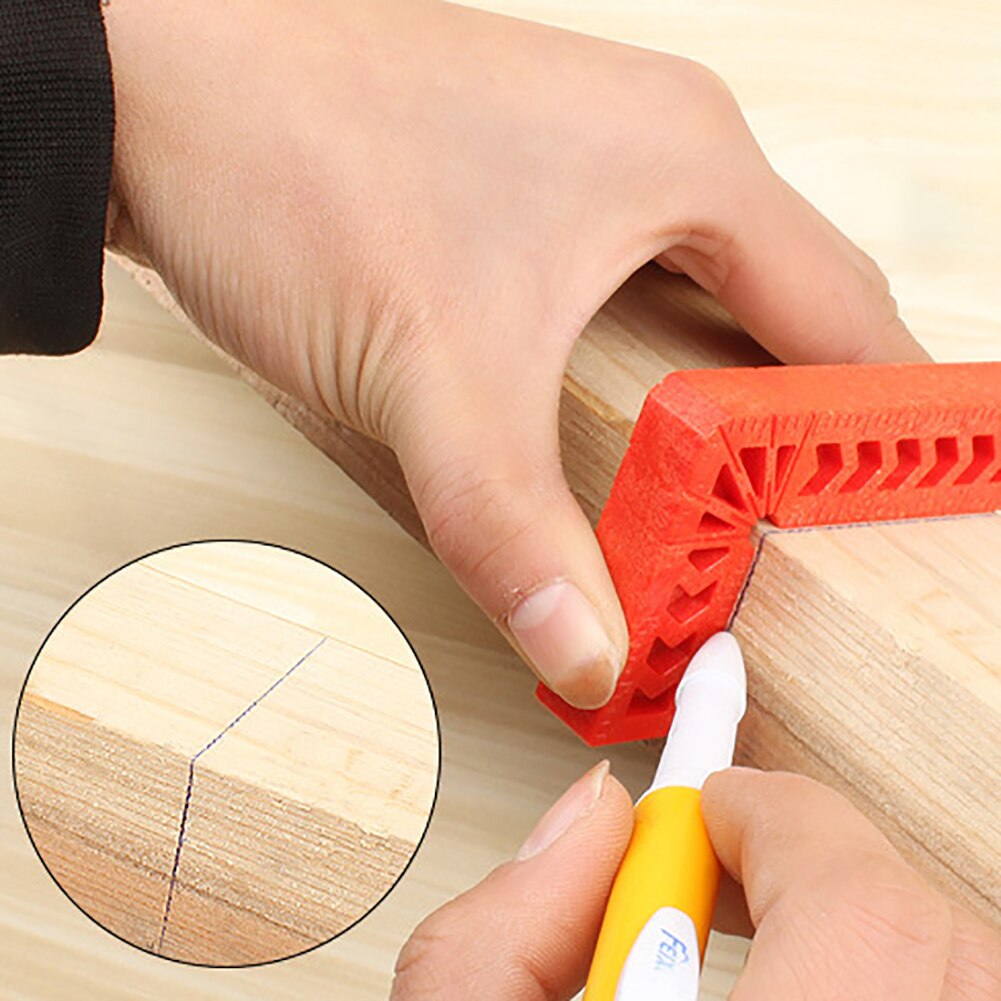 90 Degree Red Right Angle Auxiliary Locator 3/4/6 inch Woodworking tools plastic square angle Ruler Holder