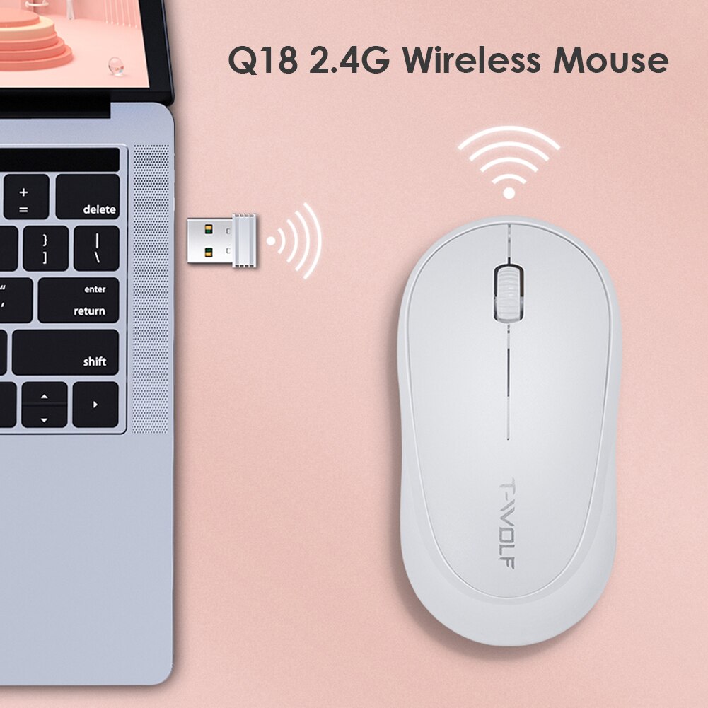 Q18 USB Wireless Photoelectric Mouse Office Laptop Desktop 1000dpi Optical Mice for Household Computer Accessory