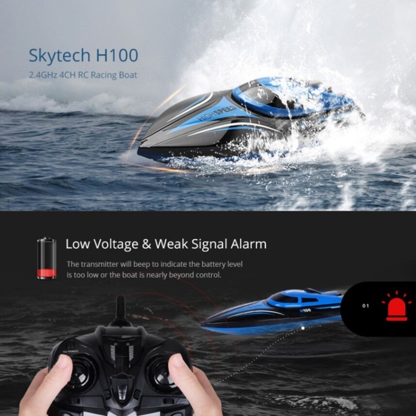 Original Skytech H100 2.4G RC bateau 20 km/h haute vitesse contrôlé 180 retournement électrique RC bateau enfants jouets