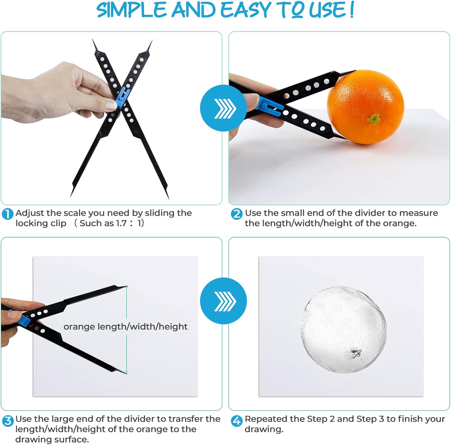 Proportional Divider Artist Drawing Tool 10in Scale Divider for Artists Drawing Students Architects Designers Scale Divider Tool