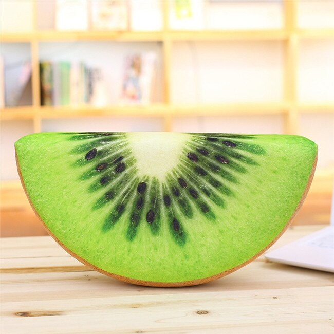 BABIQU 1pc Simulation Obst Kissen Wassermelone Orange Grapefruit Kiwi Plüsch Spielzeug weiche Angefüllte Kissen Lebensechte Obst Kreative: Kiwi 1