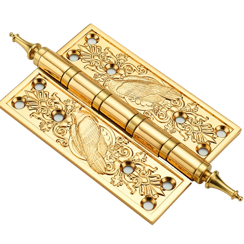 1pc 5Inch European Hinge Gate Door Room Door Copper Hinge Brass Hings Thick Retro Antique Cabinet Door Neoclassical