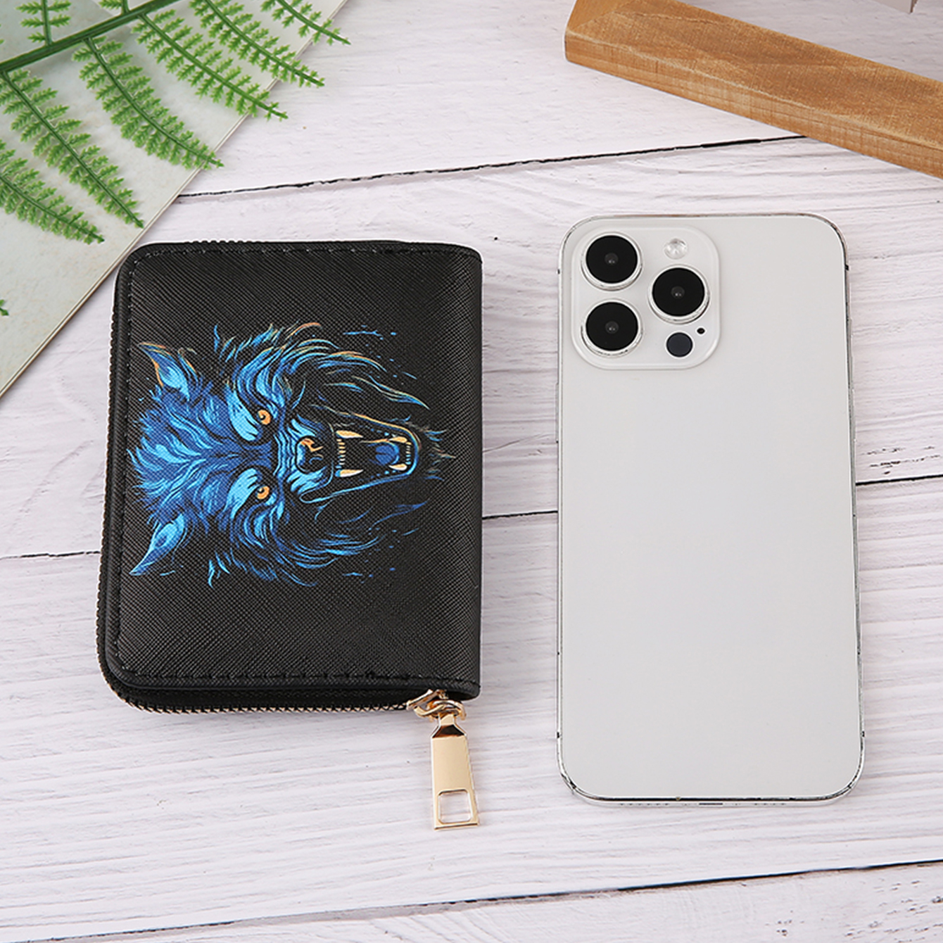 Short wallet, zero wallet, card bag with zipper, multi-purpose