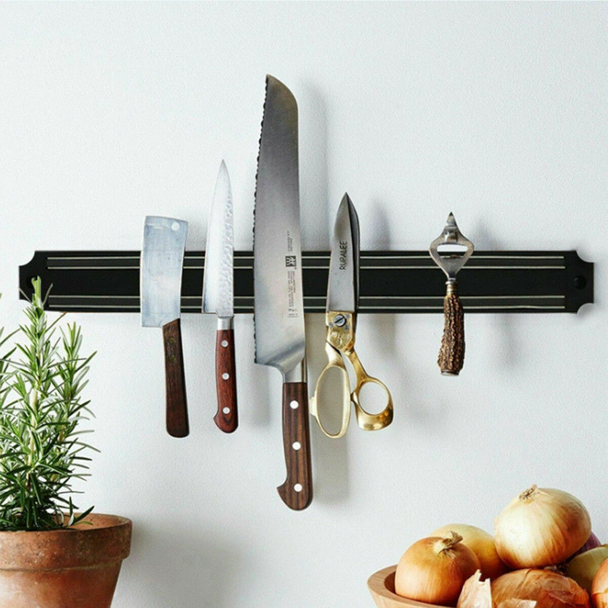 Magnetisk magnet knivholder hvile vægmontering knive stativer stribeholder bar hylde organizer hjem køkken knive tilbehør