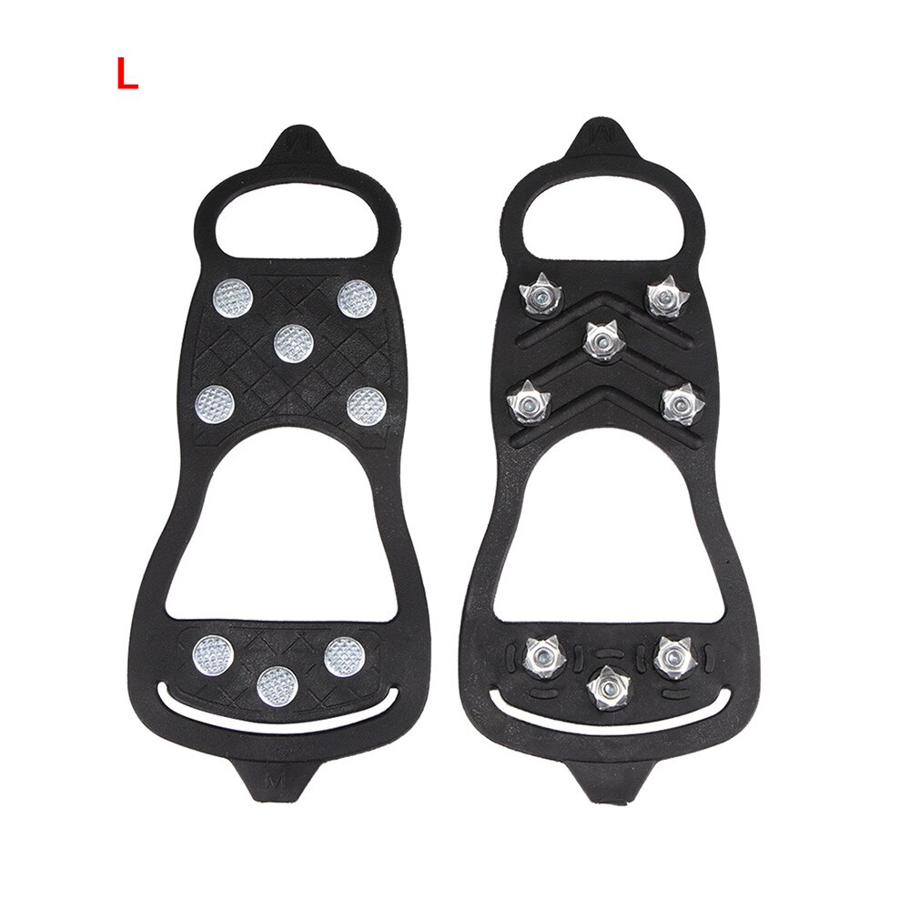 Ijs Grips Cleats Ijskrappen Winter Klimmen Ice Schoen Stijgijzers Studs Anti-Slip Sneeuw Ijs Klimmen Schoen Spikes Antislip schoenen Cover: L