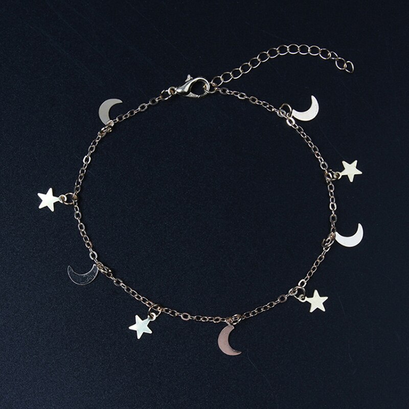 V-325 Gold Color Moon Star Charms bracelet for Women Accessories Bracelets