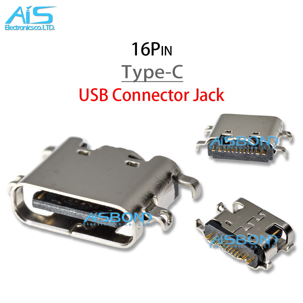 Puerto de carga USB tipo C, Conector de cargador para tableta, ordenadores de mano, teléfono móvil, 16 Pines, 12 Pines, 10 unidades por lote: Marrón