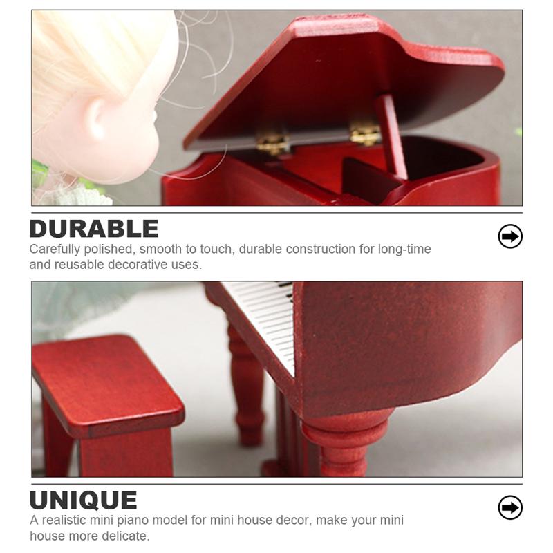 Doll House Miniature Piano Miniature Piano Ornament Micro Landscaping Piano Decor