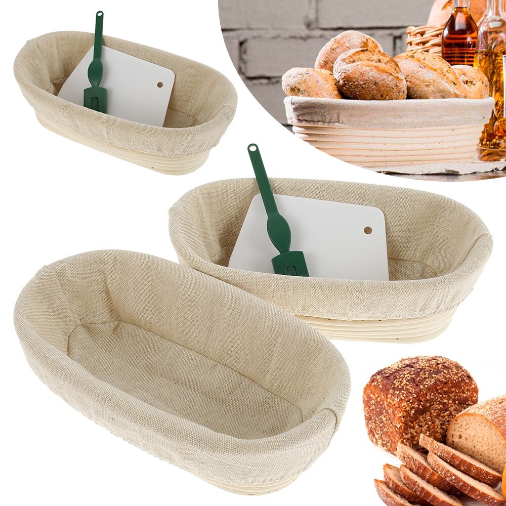 Rattan Bread Proofing Basket Oval Fermentation Rattan Basket Country Bread Banneton Dough Wicker Mass Proofing Proving Baskets