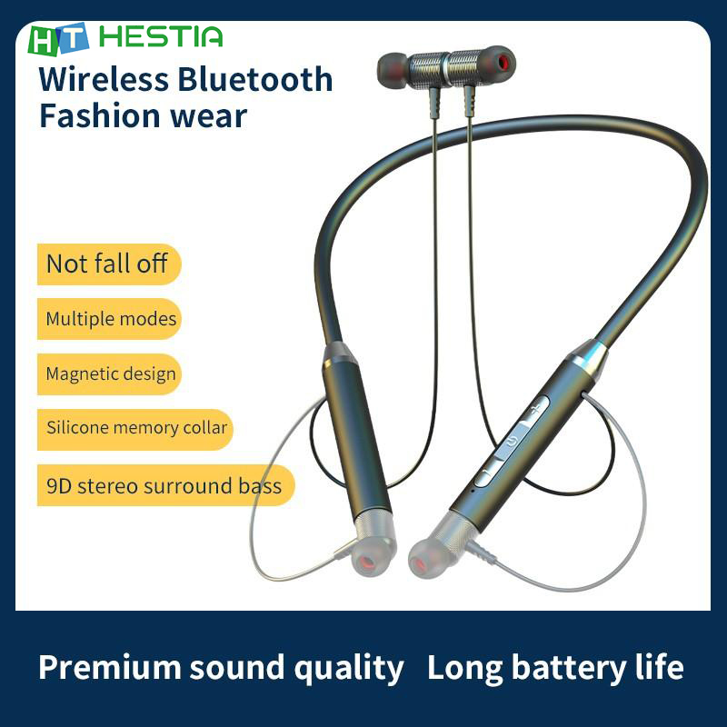YD08-2 Bluetooth 5.0 Plug-In Kaart Opknoping Hals Headset Magnetische Sport Ultra-Lange Levensduur Batterij In-Oor bluetooth Headset Oortelefoon