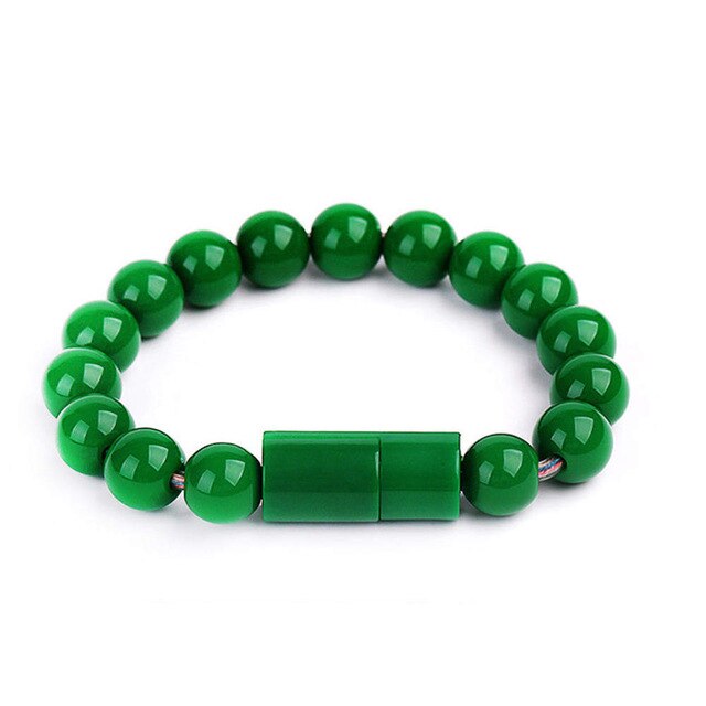 Pulsera de cuentas de Color puro, Cable Micro USB tipo C, Cable de carga de sincronización de datos para iPhone, Samsung, huawei, cargador de teléfono móvil Android