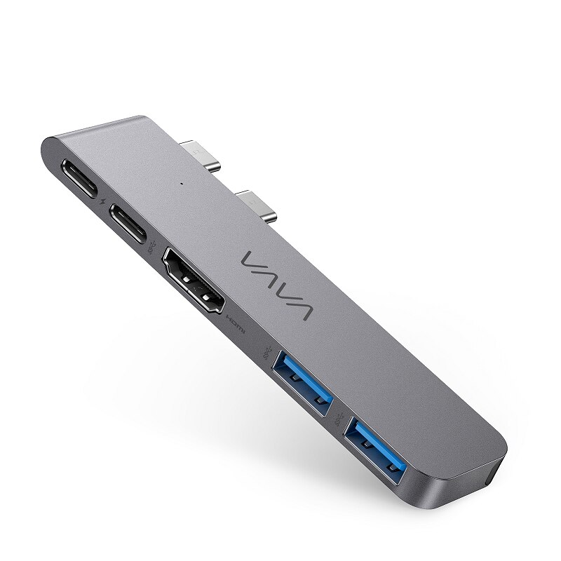 VAVA-concentrador de USB-C 5 en 1, adaptador de Monitor Dual, 5K, 60Hz, alta velocidad, USB 3,0, estación de acoplamiento, divisor, 100W, PD, carga para MacBook Pro: Default Title