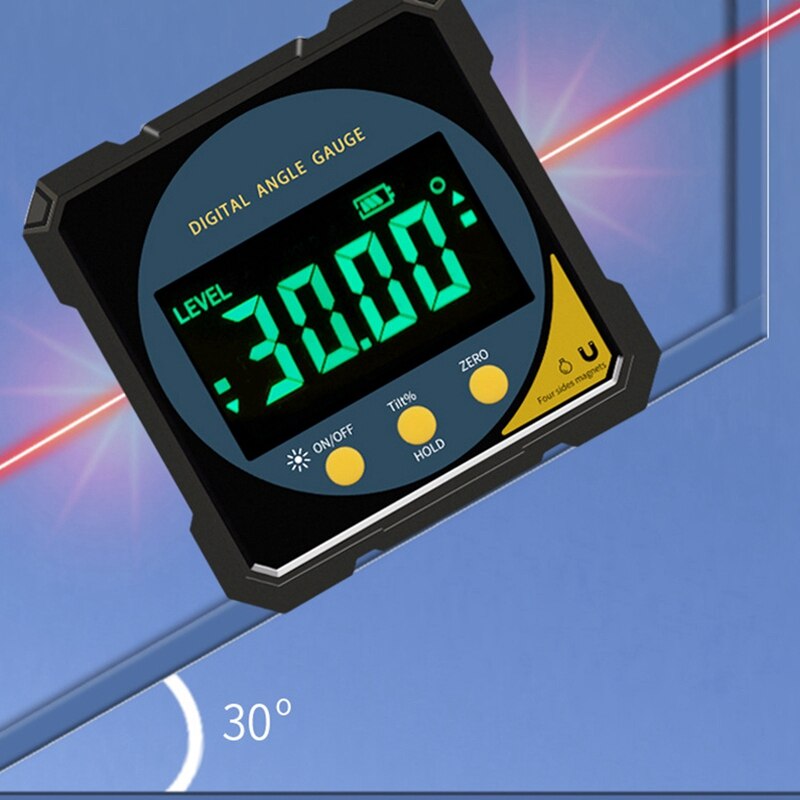 JHD-Digital Angle Finder With Electronic,Four Side Magnets Electronic Protractor Digital Angle Finder Level