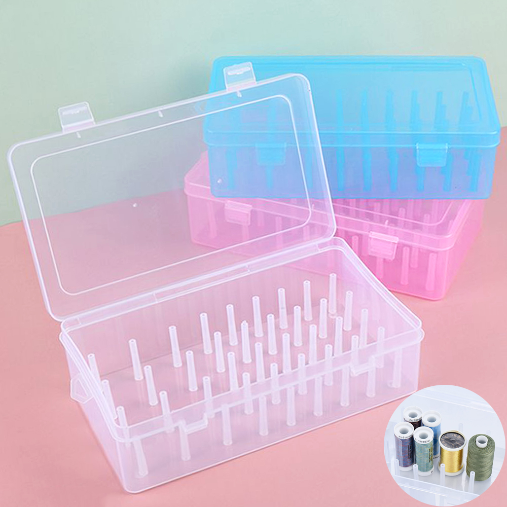 42PCS Spool Sewing Thread Storage Box Craft Bobbin Empty Carrying Case Large Container Line Organizer Household Accessorie Tool