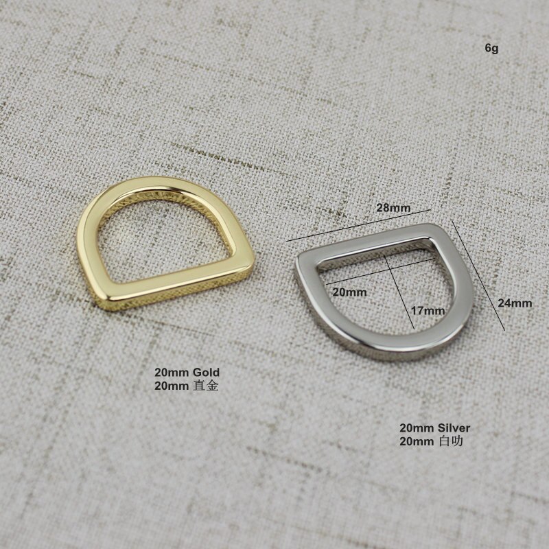 10-50pcs 20mm 25mm Welded Belt Strap D ring Handbag webbing adjusted Alloy quare edge d ring