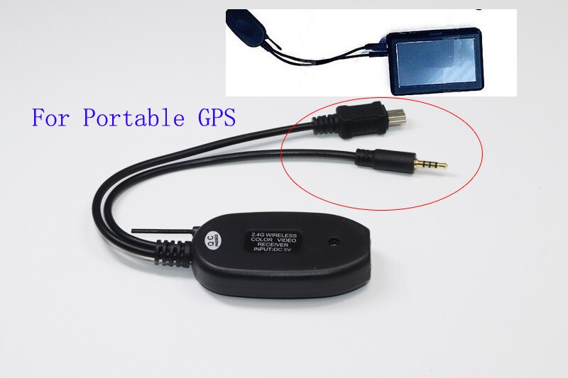 2.4Ghz Wireless 2.5MM GPS Video Transmitter Receiver for Rear View parking Camera For Portable GPS