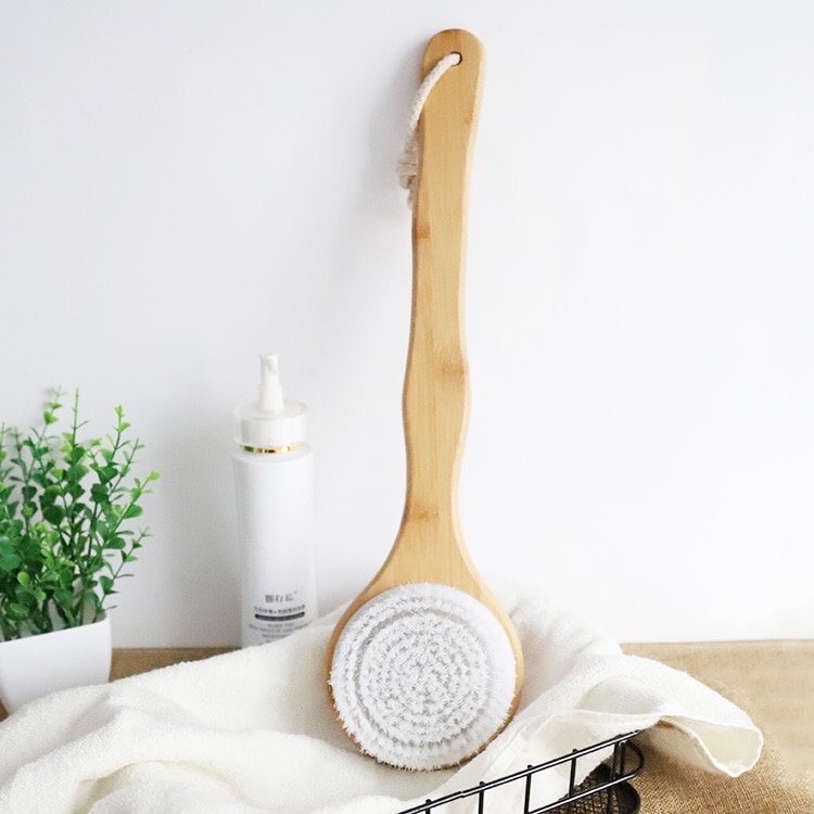 Bath Body Brush & Shower,Dry Skin Brushing with Long Wooden Handle.Exfoliation Improve Skin's Health and Beauty. Use Wet or Dry