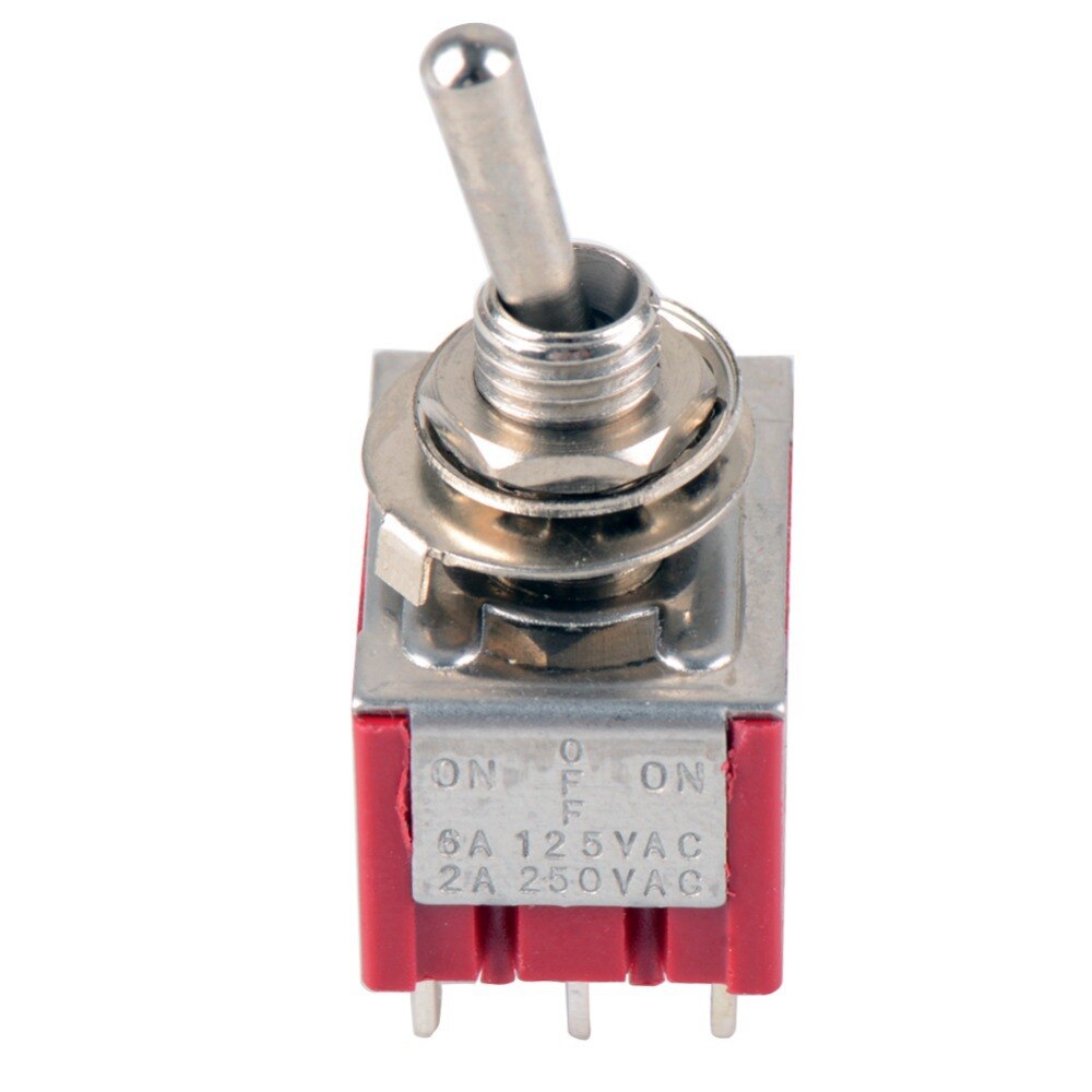 1 PC Red 9 Pin ON-OFF-ON 3 Position Mini Toggle Switch AC 6A/125V 3A/250V VE521 P